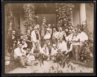 Harriet Hosmer (1830-1908) mit ihrer Skulptur Brunnen der Sirenen von American Photographer